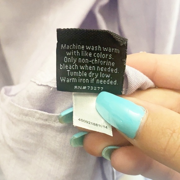 Marc Anthony Slim Fit Light Purple Lavender Long Sleeve Button Front Shirt - Picture 7 of 9